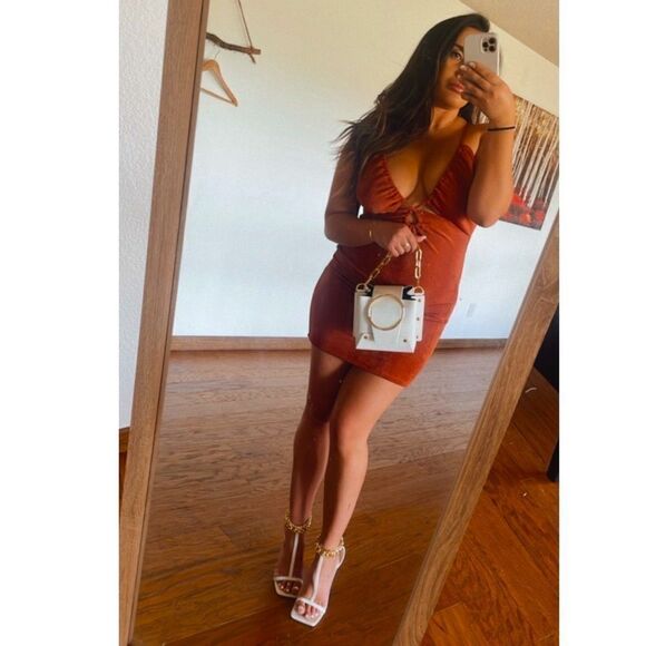 Burnt Orange mini dress - Picture 3 of 6